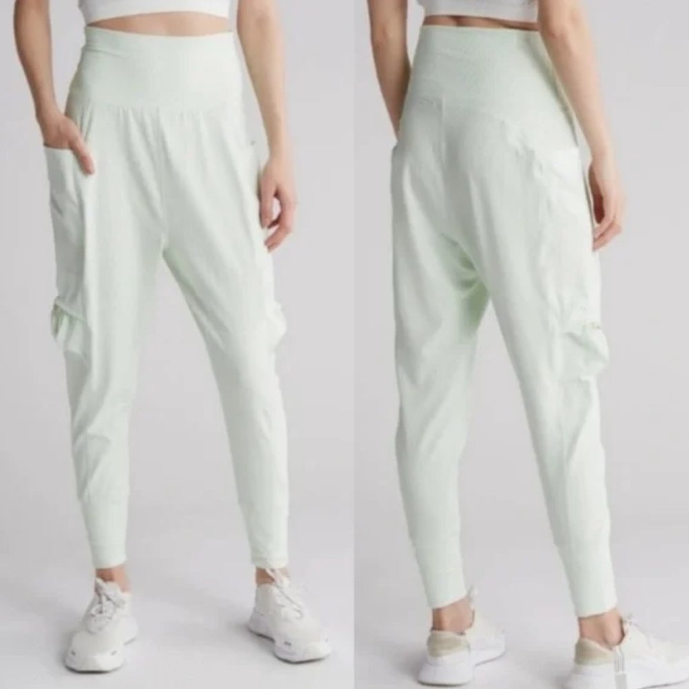 Free People Movement Take A Hike Rib Drop Crotch Pants Mint Green